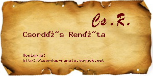 Csordás Renáta névjegykártya