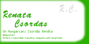 renata csordas business card